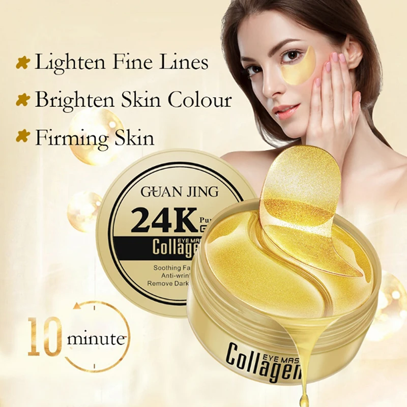 24K Gold Eye Patches Mask Collagen Skin Care Hyaluronic Acid Gel Moisturizing Retinol Anti Aging Remove Dark Circles Bag | Красота и