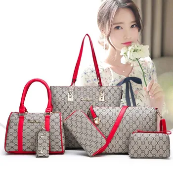 

DAHOOD Luxury Handbags 2020 New 6 PCS Set Women Mix Colors Handbag Female Shoulder Bag Travel Shopping Ladies Crossbody Bag