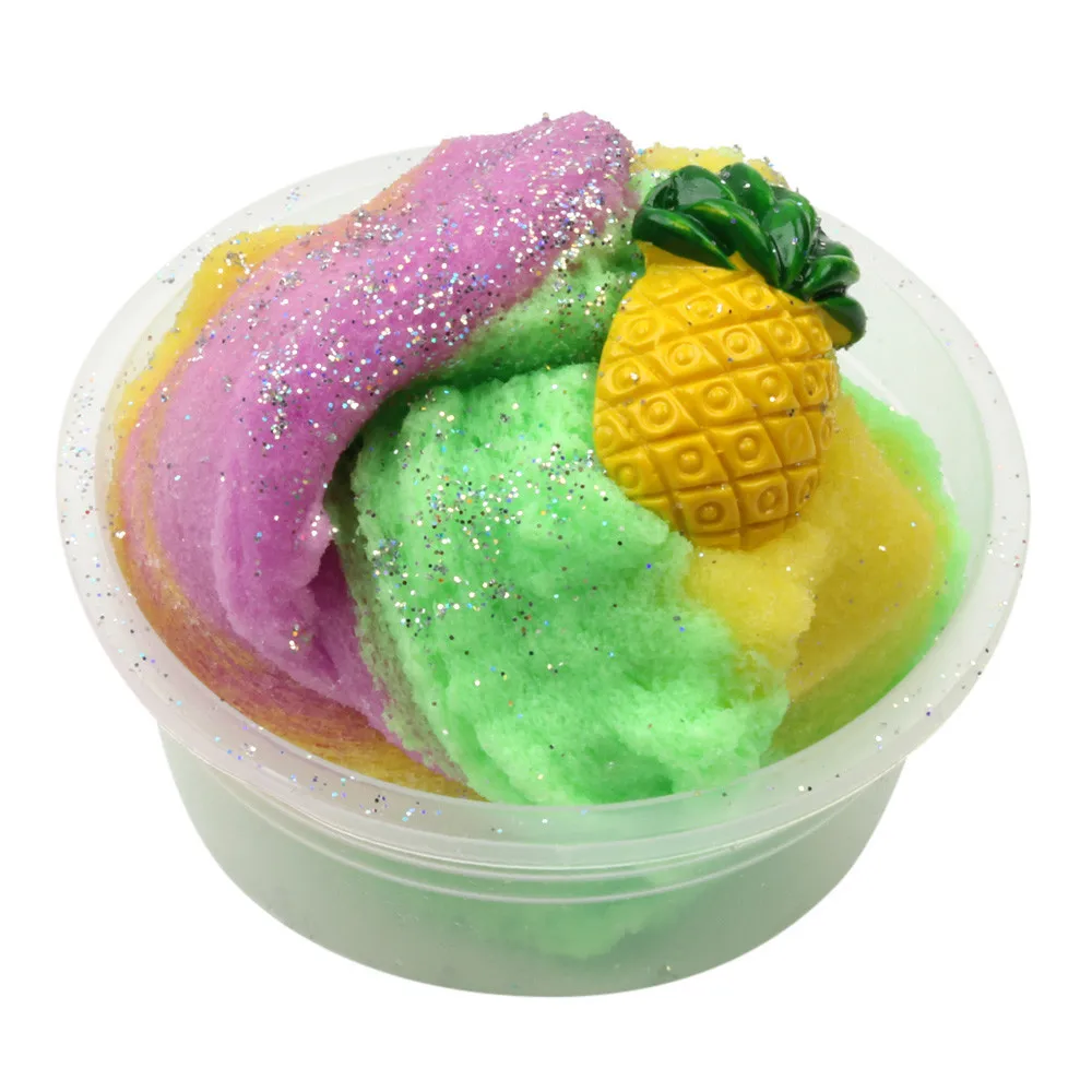 Colorful Mixing Cloud Cotton Candy Slime Fluffy Polymer Anti Stress Slime Sludge Cotton Mud Toy Toys For Children #A