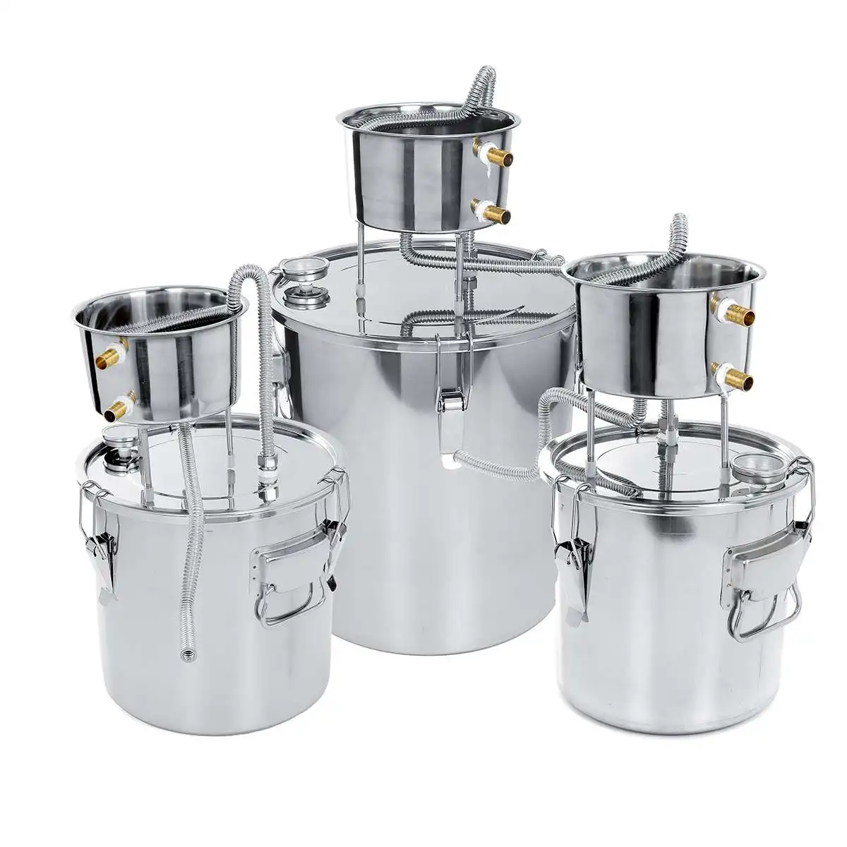 304 Stainless Steel 11/22/35L 304 котел из нержавеющей дистиллятор Самогон алкоголя домашнего Применение агрегат для производства вина воды виски пиво инструменты для самостоятельного изготовления набор - Цвет: 304 Stainless Steel