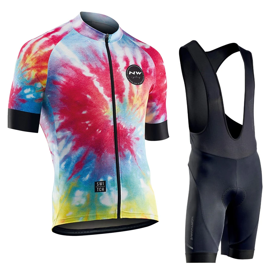 NW для мужчин и женщин Велоспорт Джерси комплект одежды весна и лето для мужчин и женщин короткий рукав дышащий - Цвет: Pic Color