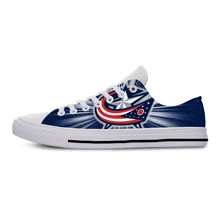 Легкая модная Мужская/Женская обувь синие куртки дышащая повседневная классическая обувь Коламбус хоккейные болельщики плоские кроссовки