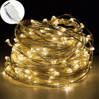 

10M USB LED String Light Waterproof LED Copper Wire String Holiday Outdoor Fairy Lights For Christmas Party Wedding Decoration