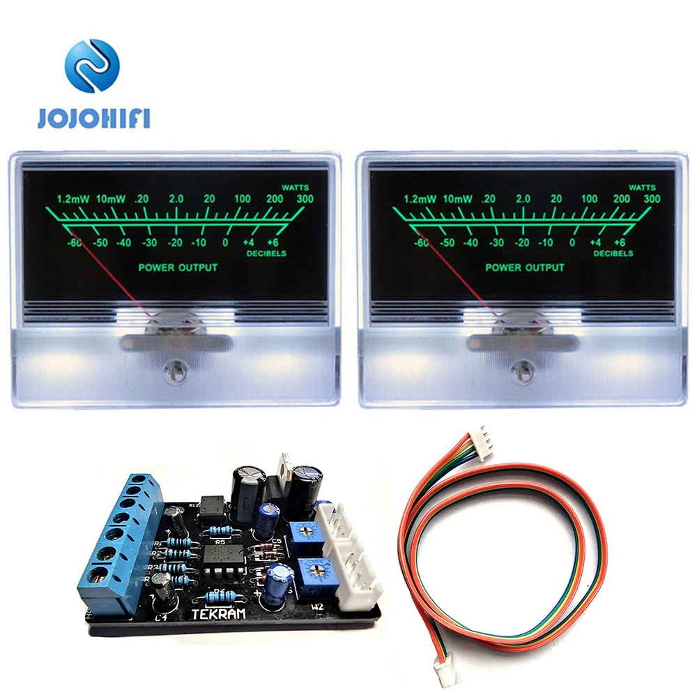 

2pcs TN-90 Pointer VU Meter + 1pcs Driver Board Head Table Pre-stage Tube DB Sound Pressure W/Backlight Power Amplifier Board