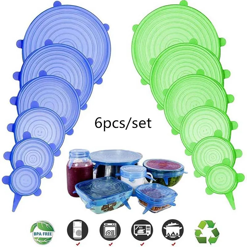 Эластичные крышки, свежие Силиконовые чехлы, набор, защита от пыли, герметичная миска для еды, универсальная крышка для горшка, кухонные инструменты, аксессуары|Крышки для посуды|   | АлиЭкспресс