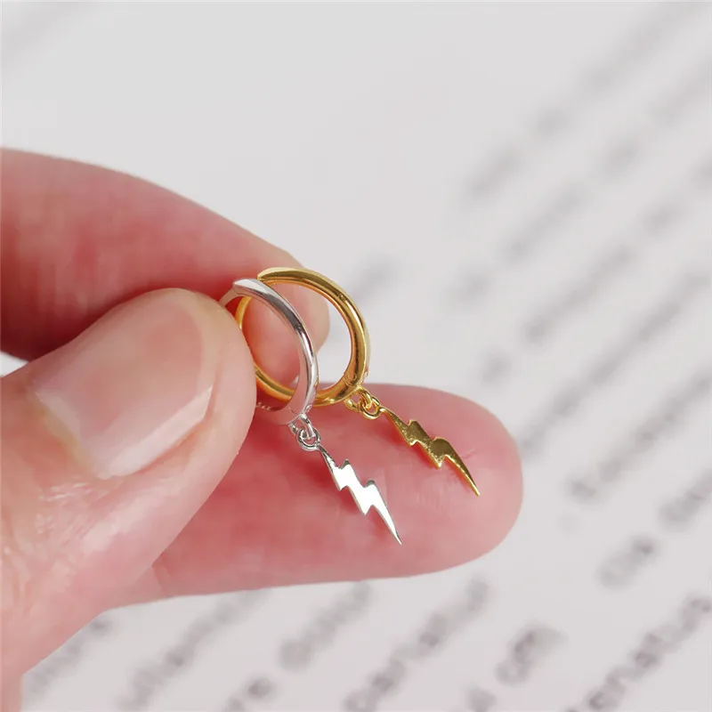Goldcolor Миниатюрные серебряные модные очаровательные серьги с молниевыми 925 пробы, подарок для свадьбы, банкета, серьги для девушек - Окраска металла: Goldcolor