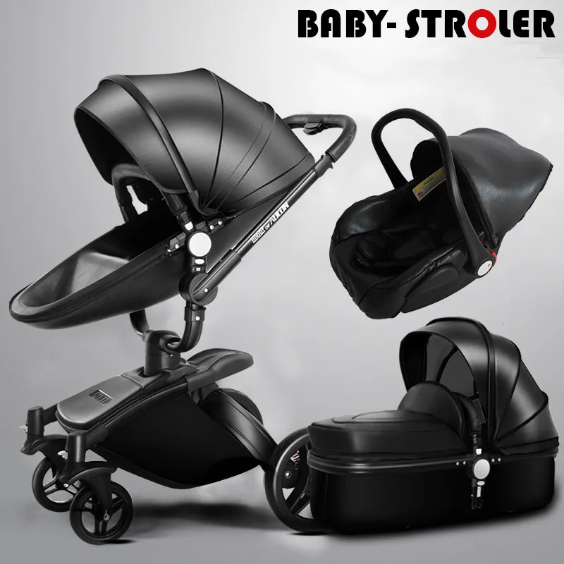 white leather travel system