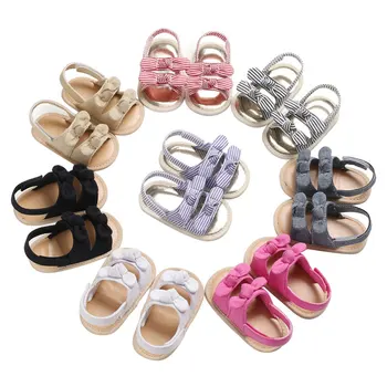 

0-18M Newborn Infant Baby Girls Bow Shoes Summer Toddler Girls Sandals Casual Beach Holiday Shoes For Baby Girls