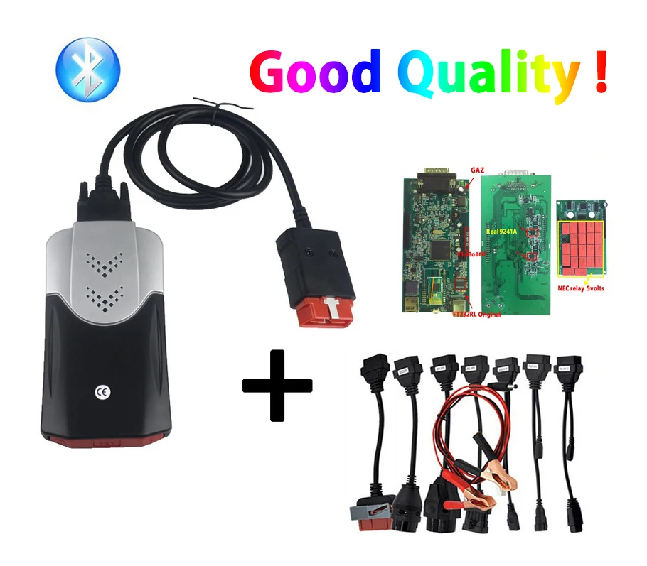 Новейший. R0 с keygen V3.0 pcb для Delphis obd2 диагностический инструмент с bluetooth VD ds150e CDP tcs cdp pro+ 8 автомобильных кабелей - Цвет: cables with BT