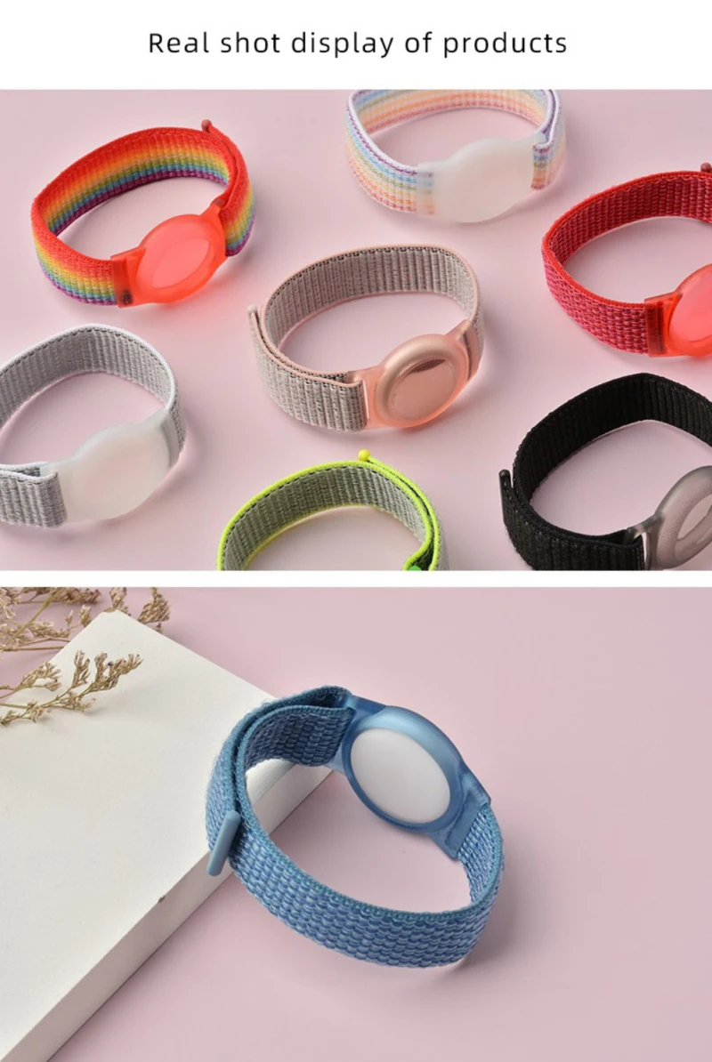 Case For Apple AirTags TPU Nylon Strap Air Tag Anti-Scratch Bracelet Protective Cover Shell For AirTag Children Watch Strap 2021