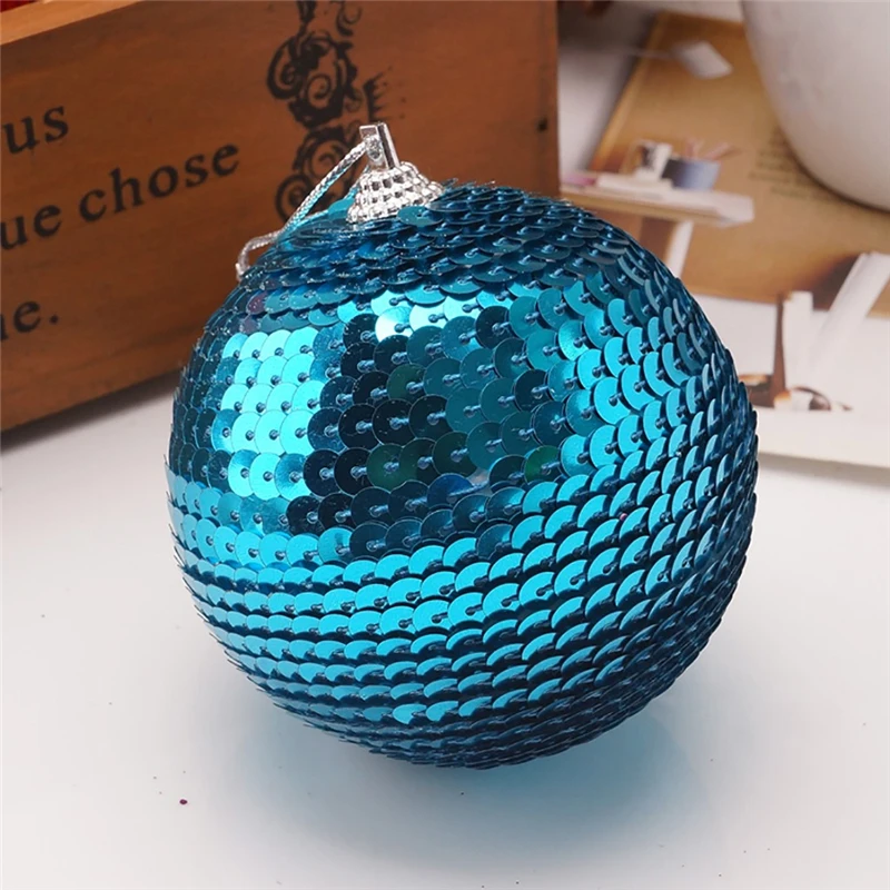 8CM Christmas Rhinestone Tree Ball Xmas Glitter Baubles Ornament Decoration Free Shipping Boule de noel