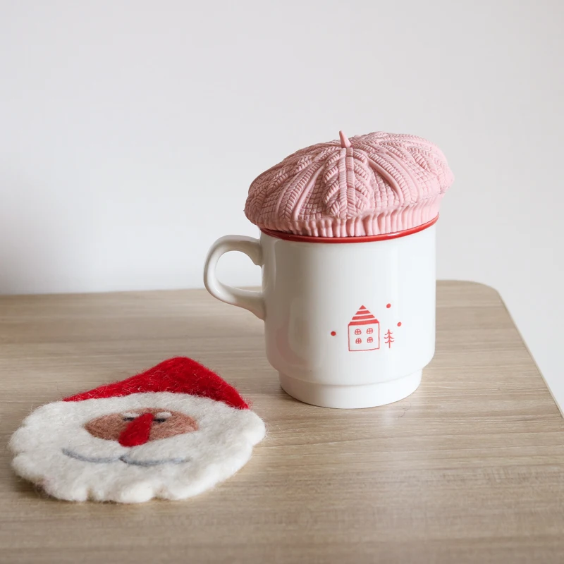 Silicone Coffee Mug Lid Beret Drinking Cup Cover Warm Water Cup Lid Heat Resistant Tea Cover Chirstmas Gift afbeelding