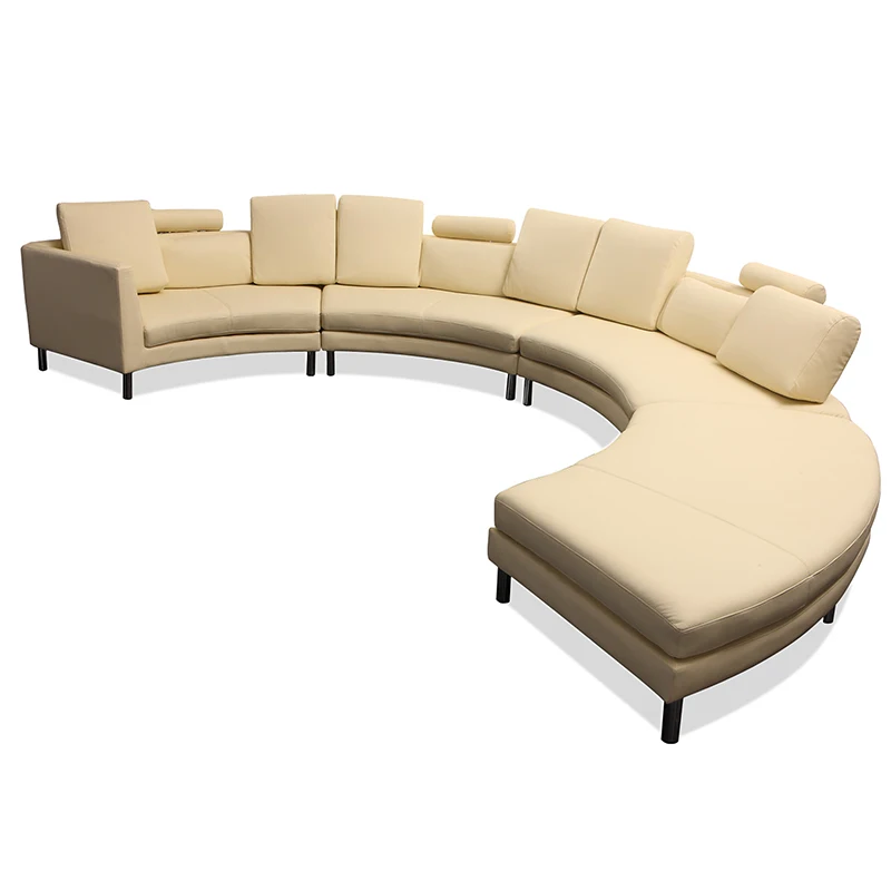 Скандинавский современный изогнутый диван вилла гостиная дуга кожаный диван