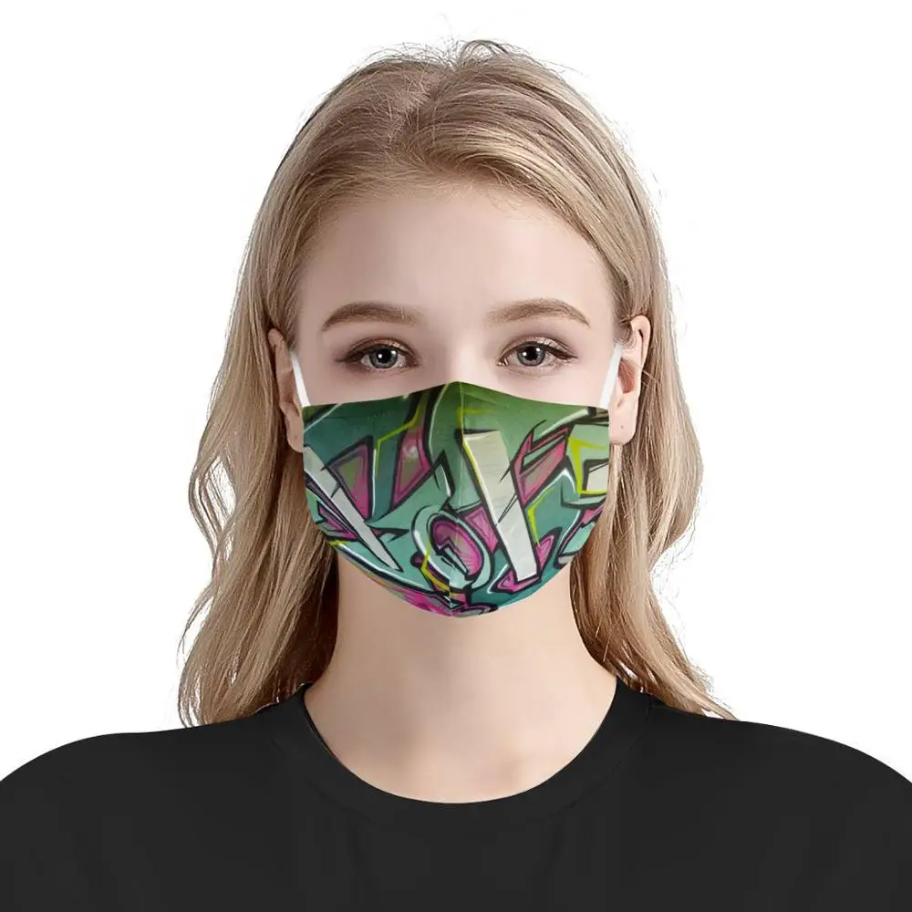 

Fashion graffiti Custom Reusable Mouth Face Cover Comfortable Anti-Dust Anti-saliva Anti Infection Splash-proof Windproof