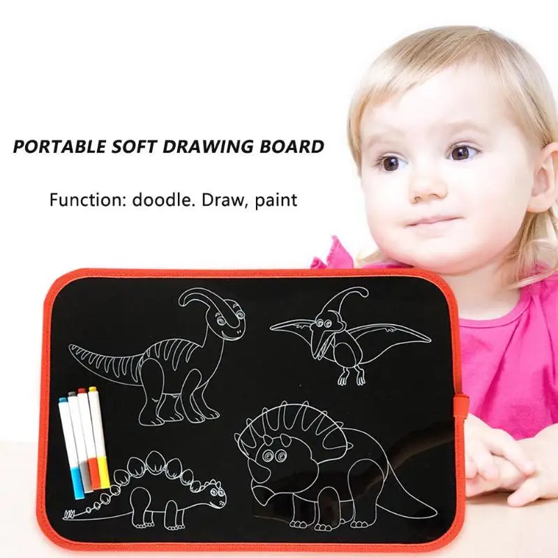 Portable Erasable Reusable Drawing Board Kid Painting Graffiti Coloring Pad DIY Blackboard Painting Drawing Board with Chalk