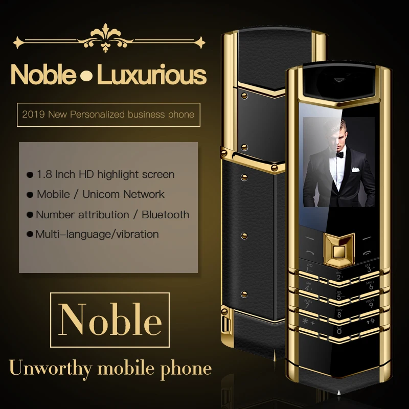 Luxury V10 Phone with Metal Leather Body Dual Card Slot Invisible Keyboard FM Radio And Camera - Premium Unisex Design 3