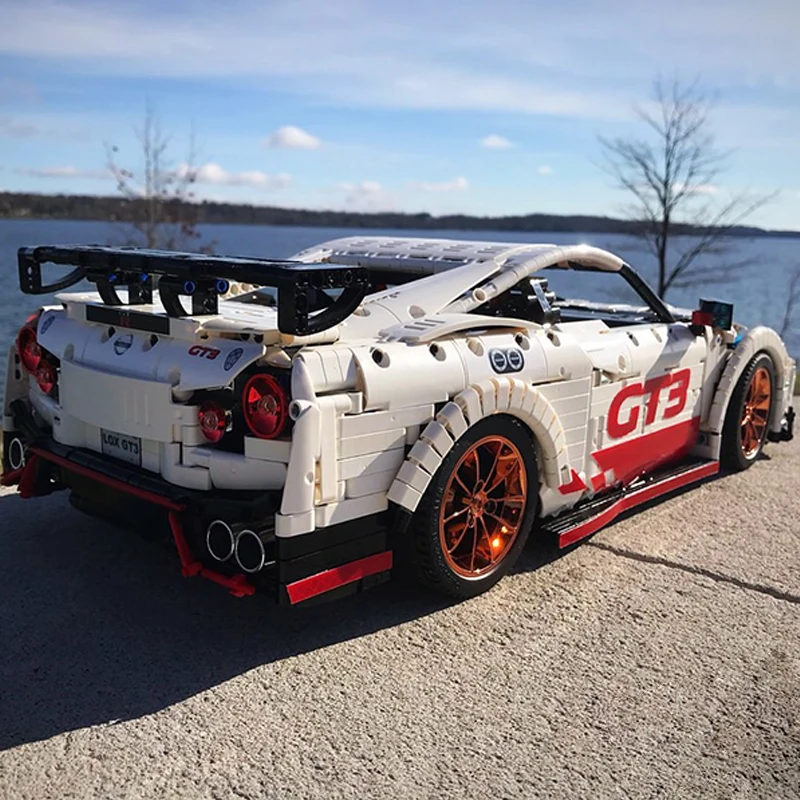 BuildMOC совместимый высокотехнологичная серия MOC 25326 Nissan GTR GT3 электрический пульт дистанционного управления Спортивный Автомобиль Блоки Модель для детей