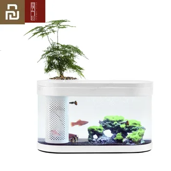 

Youpin HFJH Filter Fish Tank PMMA Plastic Desktop Aquarium Fish Bowl with Water Filtration LED & Quiet Air Pump for Childr