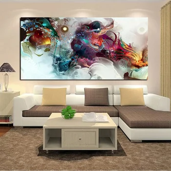 

Abstract Colorful Ocean Large Oil Painting Print on Canvas Painting Landscape Posters Wall Art Picture for Living Room Cuadros