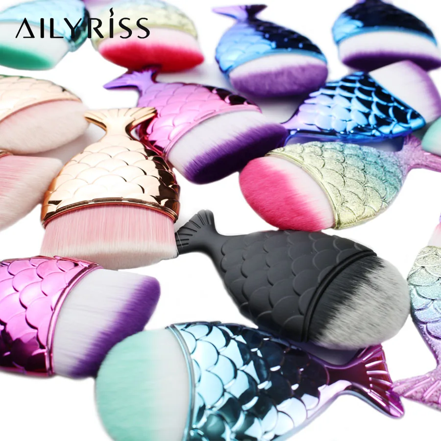 

Professional Powder Makeup Brushes Cosmetic Brush 18 Colors 1pc Foundation Contour Fish Brush Make Up Tool Kits