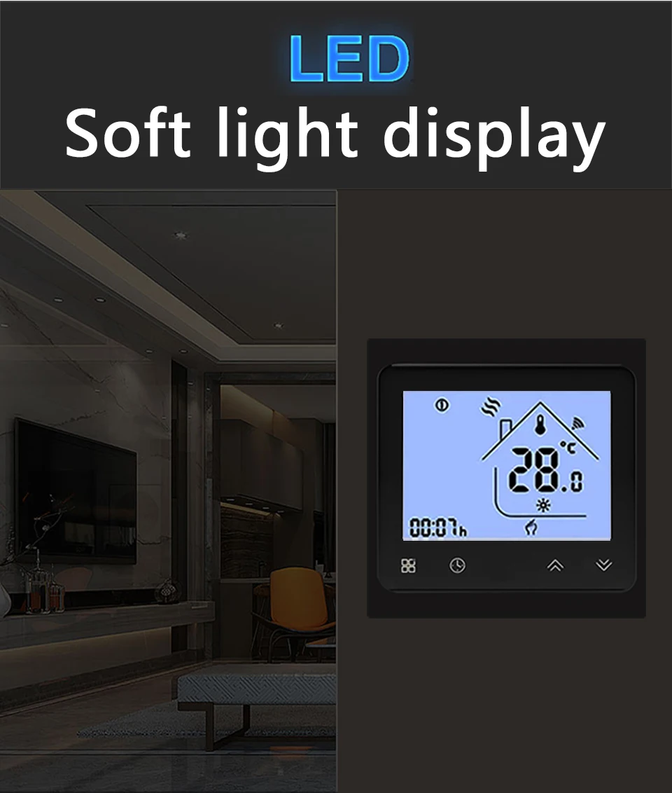 Контроллер температуры 3 скорости вентилятора катушки блок работать с Alexa Google Home/4 трубы Wi-Fi Smart центральный кондиционер