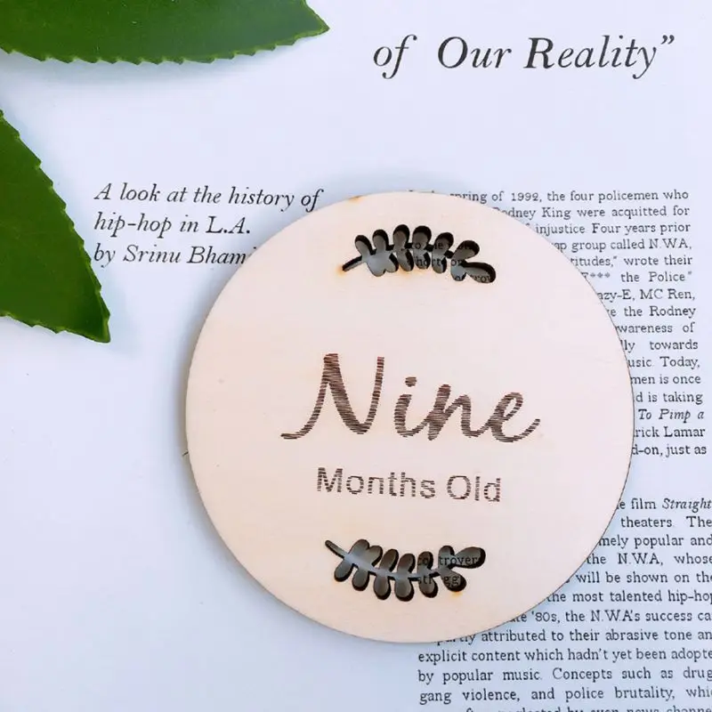 

12 Pcs/set Newborn Birth Month Birthday Milestone Wooden Card Baby Kids Photography Props Toy A2UB