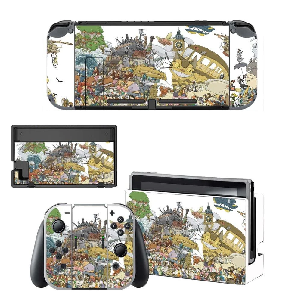 スタジオジブリ Nintendo Switch用の粘着性のスキンステッカー アニメーションスイッチ コンソールとジョイコン用のスキンステッカー ステッカー Aliexpress
