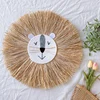 Home decoration Tapestry Handwoven Cartoon Lion Hanging Decorations Cute Animal Head Ornament Children room Wall Hanging 1