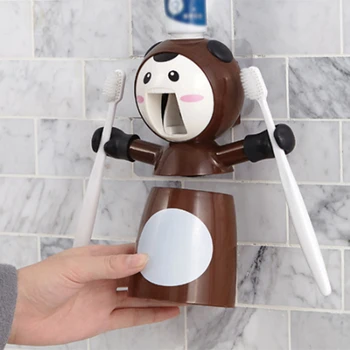 

Automatic Toothpaste Dispenser Family Toothbrush Holder for Bathroom Household Wall Mount Rack Bath set Toothpaste Squeezer