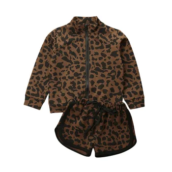 

Pudcoco 1-6T Autumn Winter 2Pcs Leopard Outfits Baby Girls Boys T-Shirt Coat + Pants Set Kids Casual Sweatshirts Outfits