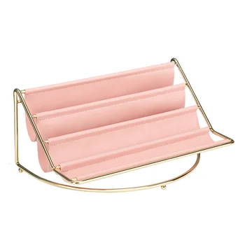 

Desktop Organizer Nordic Style PU Leather Space Saving Home Office Large Capacity Cosmetics Storage Holder Multi Layer Bedroom