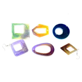 

1 Set Crystal Epoxy Resin Mold Earring Pendant Casting Silicone Mould Handmade