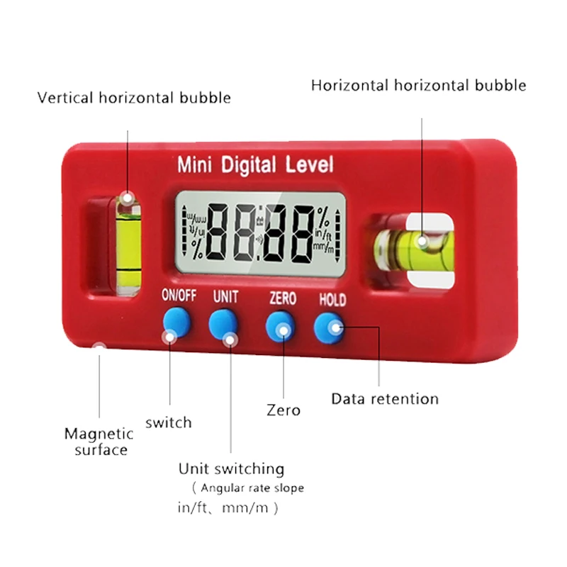 Цифровой угломер транспортир электронный уровень коробка 360 градусов Цифровой Инклинометр Угол измерительный инструмент с магнитами портативный