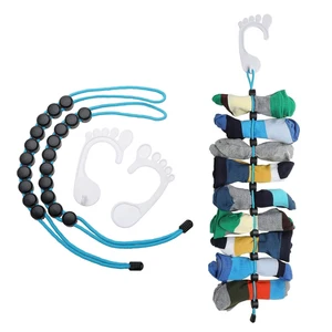 Органайзер хранения носков Регулируемый для носков, сушка затягивающей веревочки дома Портативный» носки с нескользящей подошвой сухой вешалка - изображение