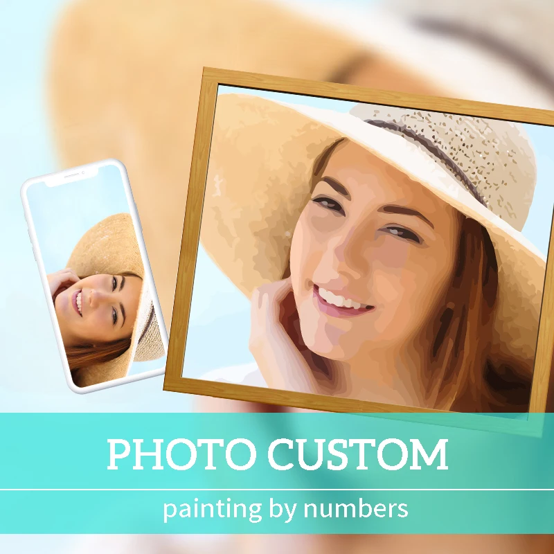 

Painting by Numbers Custom Photo Hand Painted Canvas Oil Paintings Drawing Art Oil Printed Painting For Adults DIY Gift