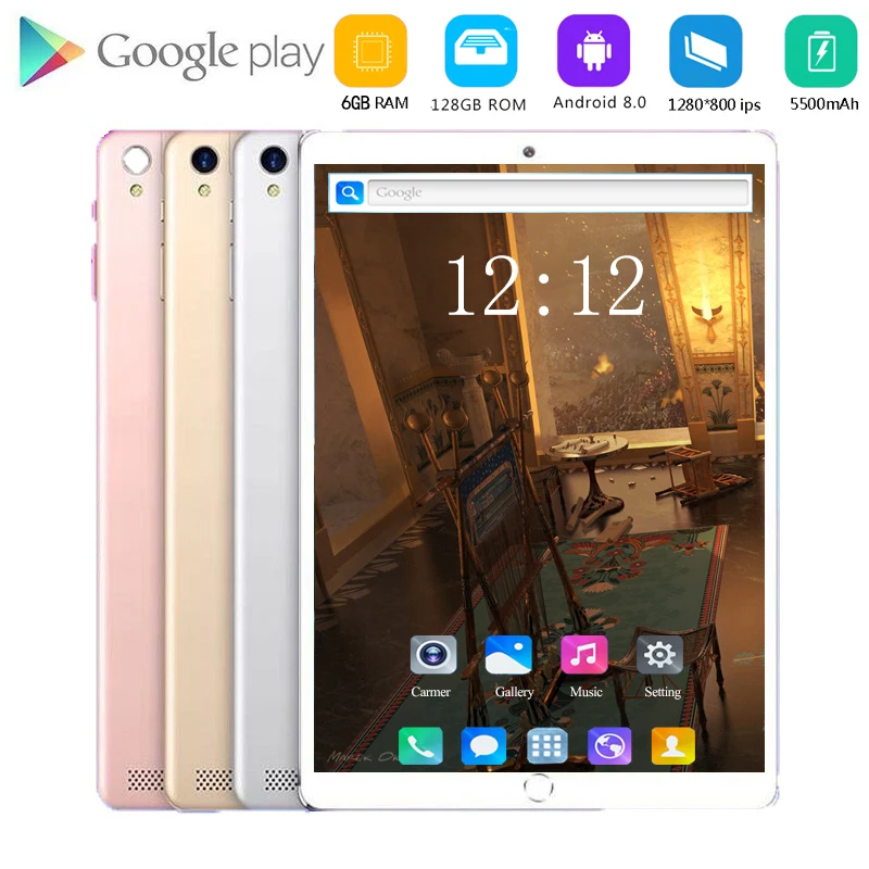 10 дюймов 4G LTE телефонный звонок планшетный ПК Android 8,0 Восьмиядерный 6 ГБ+ 128 Гб CE Бренд две sim-карты 10,1 WiFi планшеты