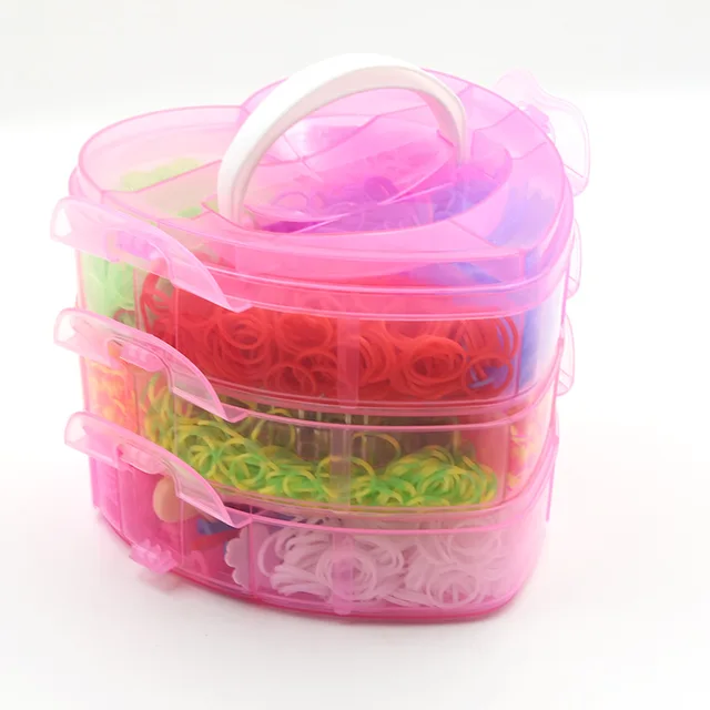 DIY Toy Rubber Bands Set Kid DIY Bracelet Silicone Rubber Bands Elastic  Weave Bands Toy Children Goods 6