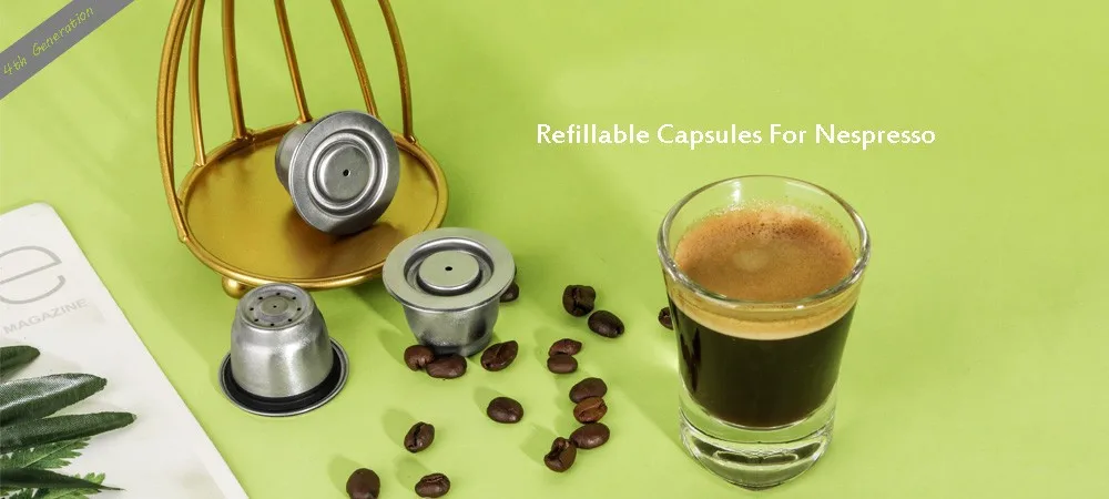 iCafilas Refillable Coffee Capsules Reusable Pods Compatible With Nespresso Inissia capsula nespresso reutilizable