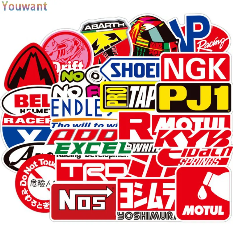 

10/30/50Pcs Graffiti JDM Racing Car Modification Waterproof Sticker Motorcycle Bicycle Helmet Motor Suitcase Laptop Toy Stickers