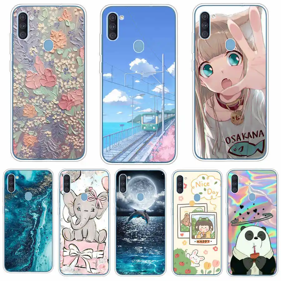 Per Samsung Galaxy A11 Custodia M11 Cover Posteriore Custodia Morbida In Silicone Per Cartoni Animati Per Samsung A11 Galaxy M 11 Full Cover Coque