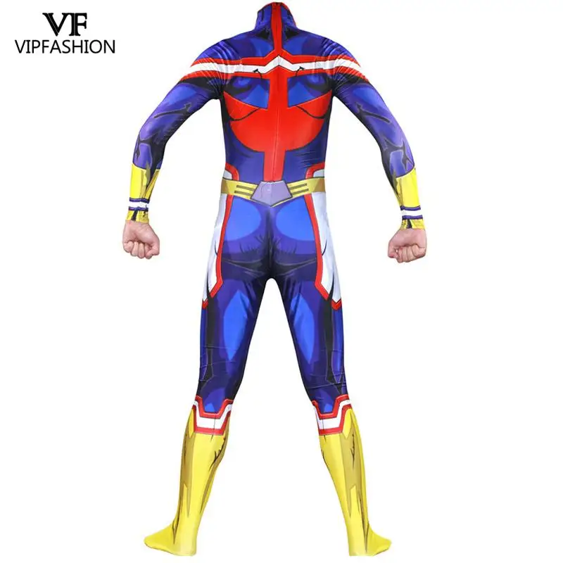 VIP Мода Аниме Мой герой Academy All Might косплей костюм спандекс Zentai боди костюм комбинезоны Хэллоуин для взрослых