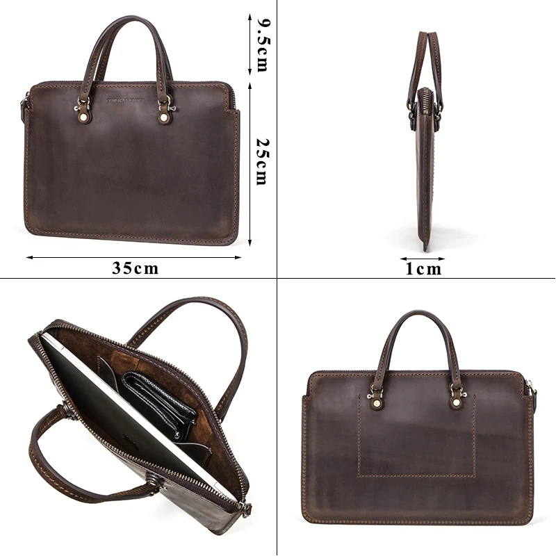 Koop Echt Lederen Handtas Aktetas Tas voor MacBook Pro Air 13.3 \