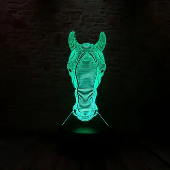 

Lovely 3D Illusion Led Lamp Colorful Touch Nightlight Flash Horse Animal Figma Model action & toy figures