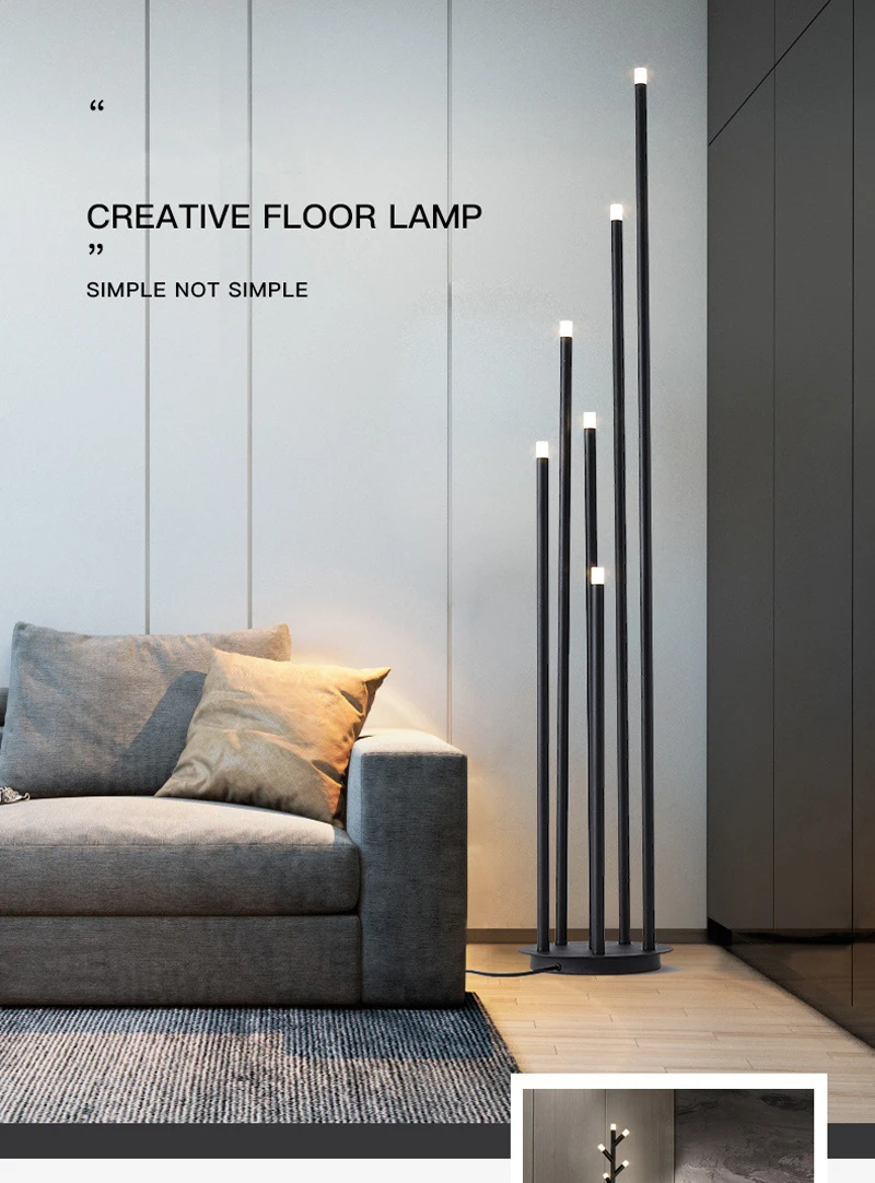 Modern Art Design Led Floor Lights Minimalist Creativity Multi-head Stand Lamp  Floor Lamp For Bedroom Hall Aisle Living Room - Floor Lamps - AliExpress