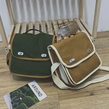 

Simple Style Canvas Women Shoulder Bags Female Crossbody Messenger Bags for Girl School Book Bag Convenient Lady Flap Travel Bag