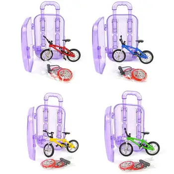 

Simulation Alloy Bicycle Model Toy Set Finger Bicycle Trolley Case Kids Toy