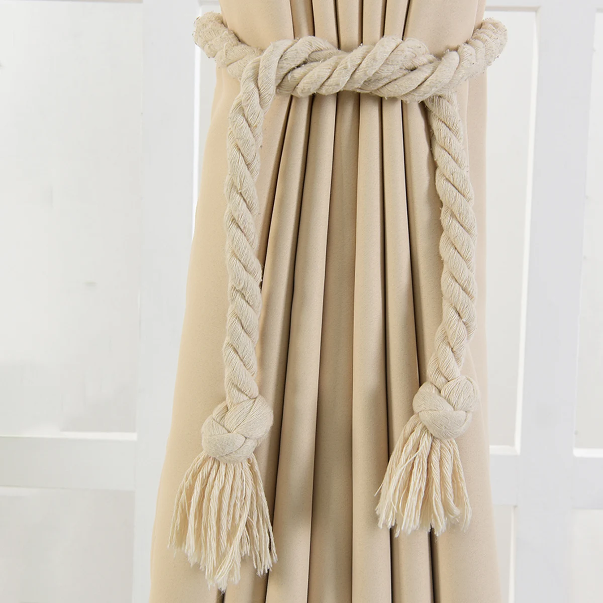 

1/4/6/8 Pairs Cotton Window Curtain Holdbacks Rope Tie backs Living Room Bedroom Tassel Vintage Ornament D35