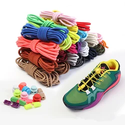 1 Pair Elastic Shoelaces Round Spring Plastic Lock Quick Wear in 1 Second No Tie Shoelaces Shoelaces Lazy Laces Suitable for All