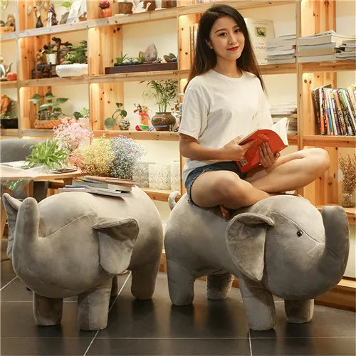 Fancytrader 51 Giant Stuffed Elephant Lifelike Plush Simulation Elephant Toy Kids Cartoon Sofa Chair Can be Rode 130cm (5)