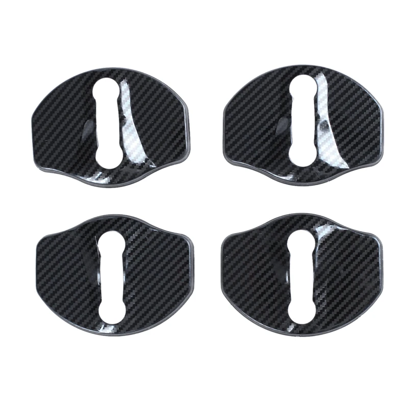 

for Tesla Model 3 Car Door Lock Stainless Steel Protection Cover Trim Black 4Pcs